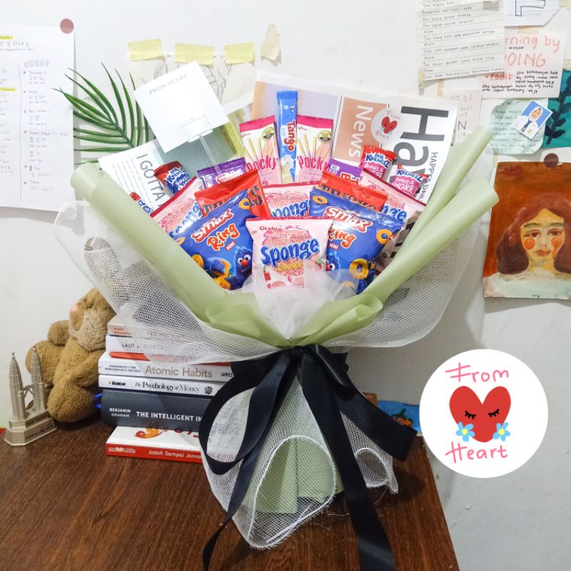 

BUKET SNACK || Bucket Ultah, Sempro, Sidang, Wisuda, Aniv, dan Hadiah Lainnya Murah Premium Quality