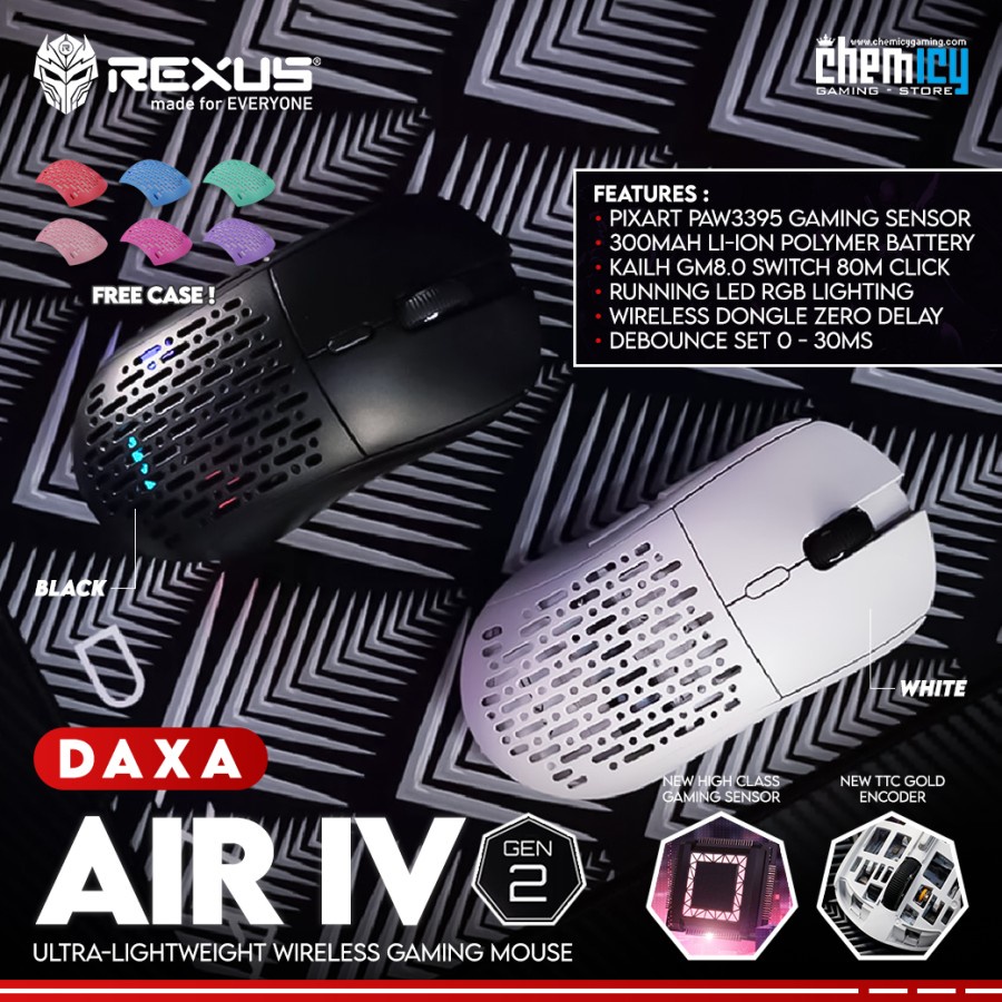Rexus Daxa Air IV Gen 2 RGB Wireless Gaming Mouse