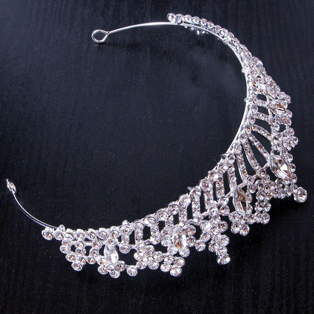 Mxbeauty Mahkota Pengantin Wanita Trendi Temperamen Putri Fashion Perhiasan Berlian Imitasi Pengantin Aksesoris Rambut Vintage Gaya Korea Ikat Kepala