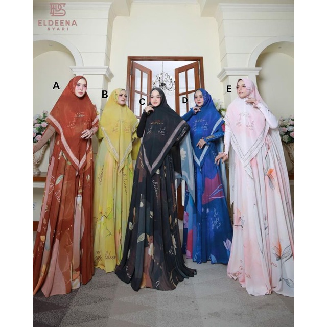 gamis daveera syari printing eldeena syari
