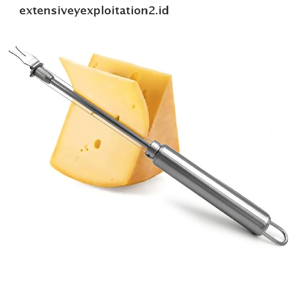 {NEW} 1pc Stainless Steel Cheese Board Double Wire Slicer Pemotong Mentega Yang Dapat Disesuaikan.