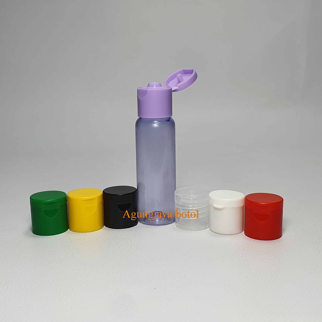 Botol Pet 30 ml BR Ungu Transparant Tutup Fliptop Neck 18 / Botol Pet / Botol Kosmetik BR PET / Boto