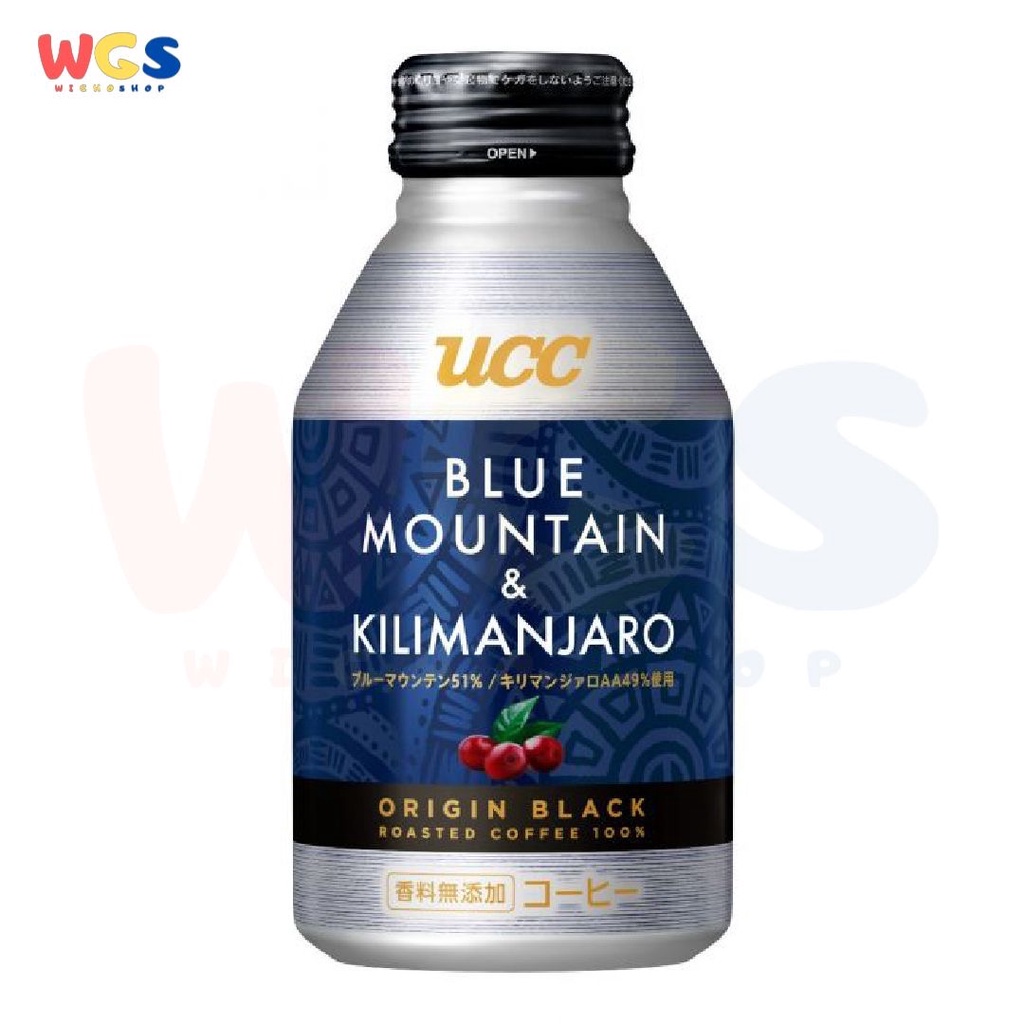 UCC Ueshima Black Unsweetened Blue Mountain &amp; Kilimanjaro Coffee 275g