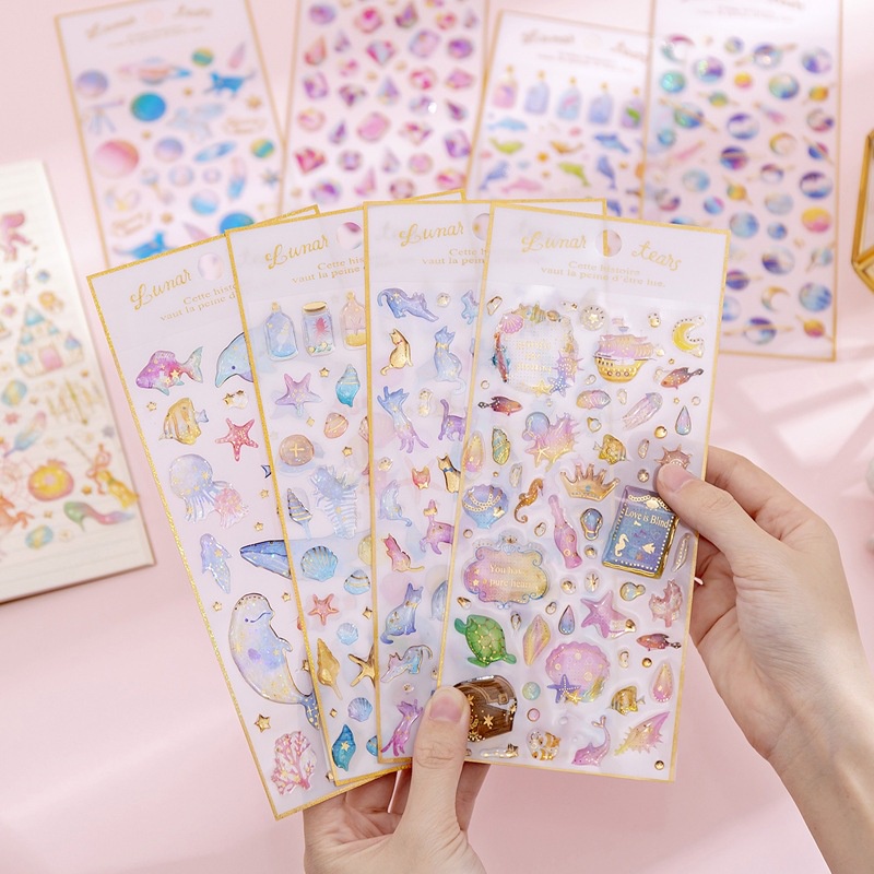 Seri Unicorn Kreatif Sepuhan Tangan Dekorasi Akun Siswa Diary DIY Stiker