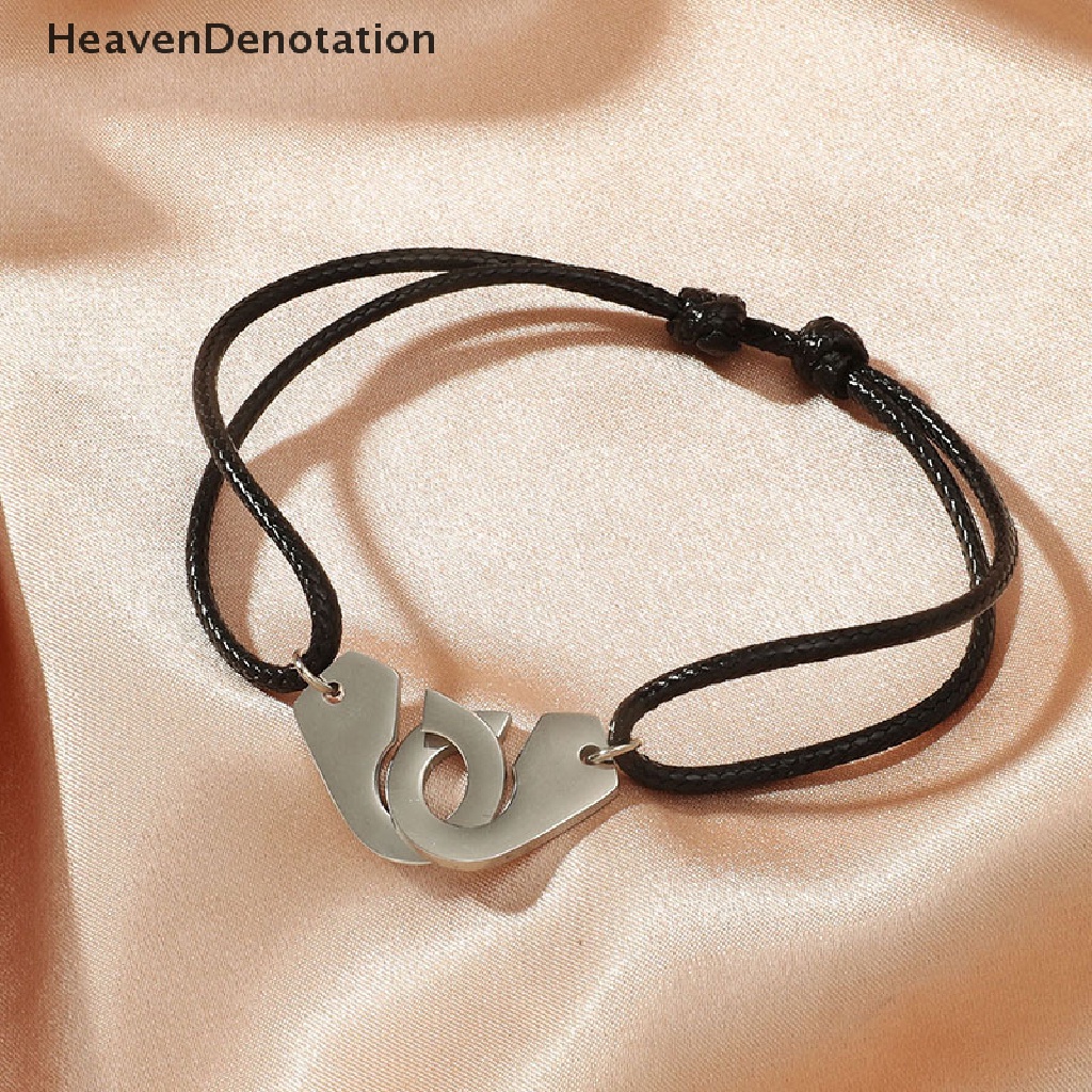 [HeavenDenotation] Trendi Baja Titanium Gelang Pesona Tali Kulit Gelang Wanita Fashion Perhiasan Accessorie Pesta Hadiah Dropship HDV