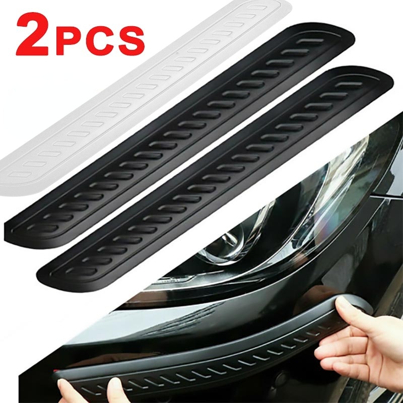 2pcs Imitasi Serat Karbon Garis Karet Strip Pelindung Anti Gores Protector Strip Anti-Tabrakan Strip Self Adhesive Spion Bumper Pelindung Tepi Pintu