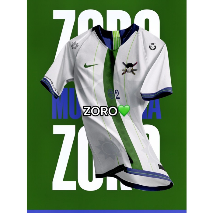 Terbaru JERSEY MUGIWARA X NIKE JERSEY ANIME WANOKUNI ZORO ONE PIECE - S Terbaik untuk Penggemar Otak