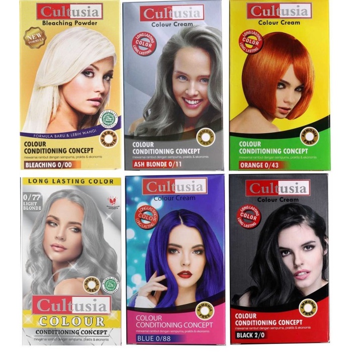 CULTUSIA Hair Color Colour Cream Pewarna Cat Rambut AMMONIA FREE
