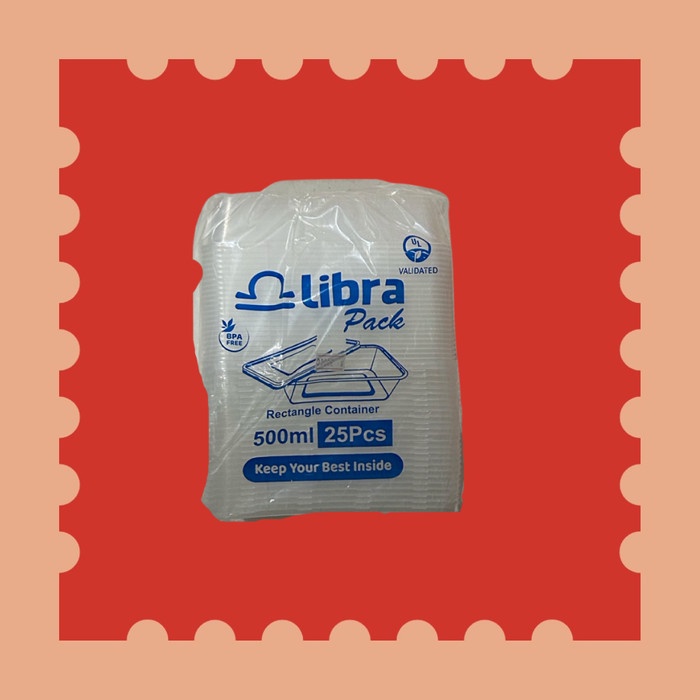 Tempat makan plastik bening 500ml