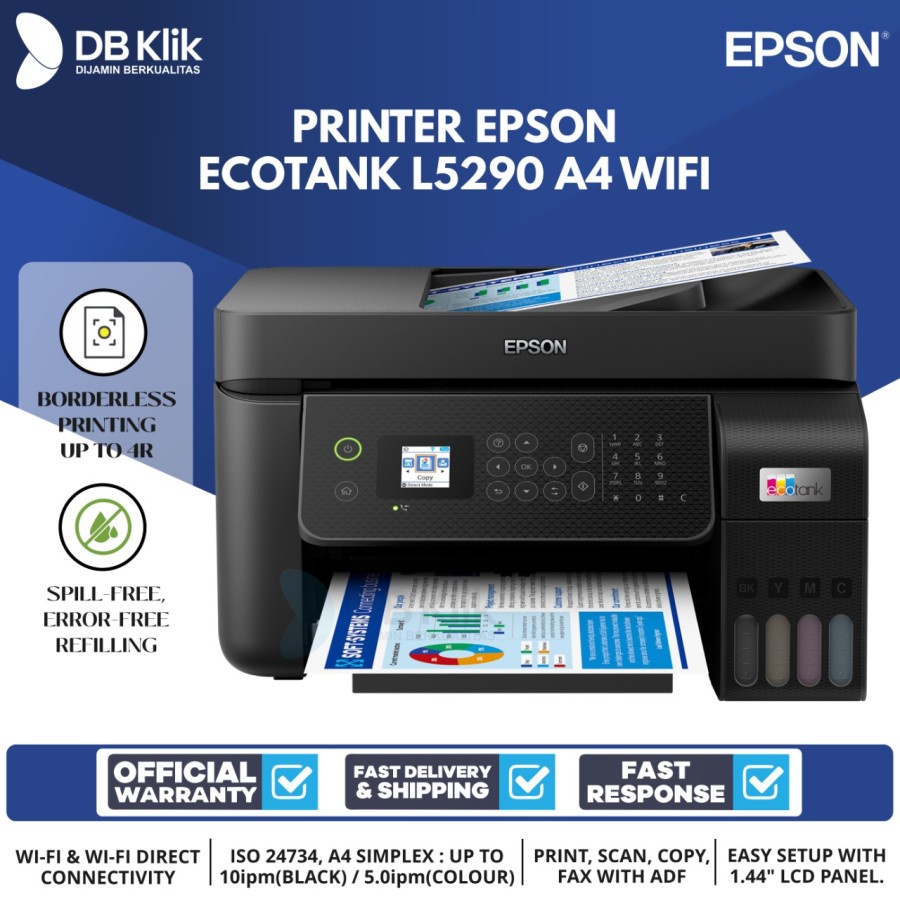 Printer EPSON EcoTank L5290 A4 WiFi- L5290 Ink Tank Printer with ADF