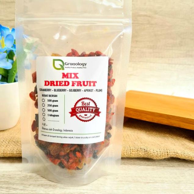 

✸ Mix Fruit 250 gram (Blueberry, Cranberry, Gojiberry, Aprikot dan Plum) by Granology ✮