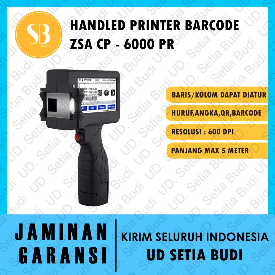 Handled Printer ZSA CP-6000PR Pencetak tanggal dan barcode 6000 PR