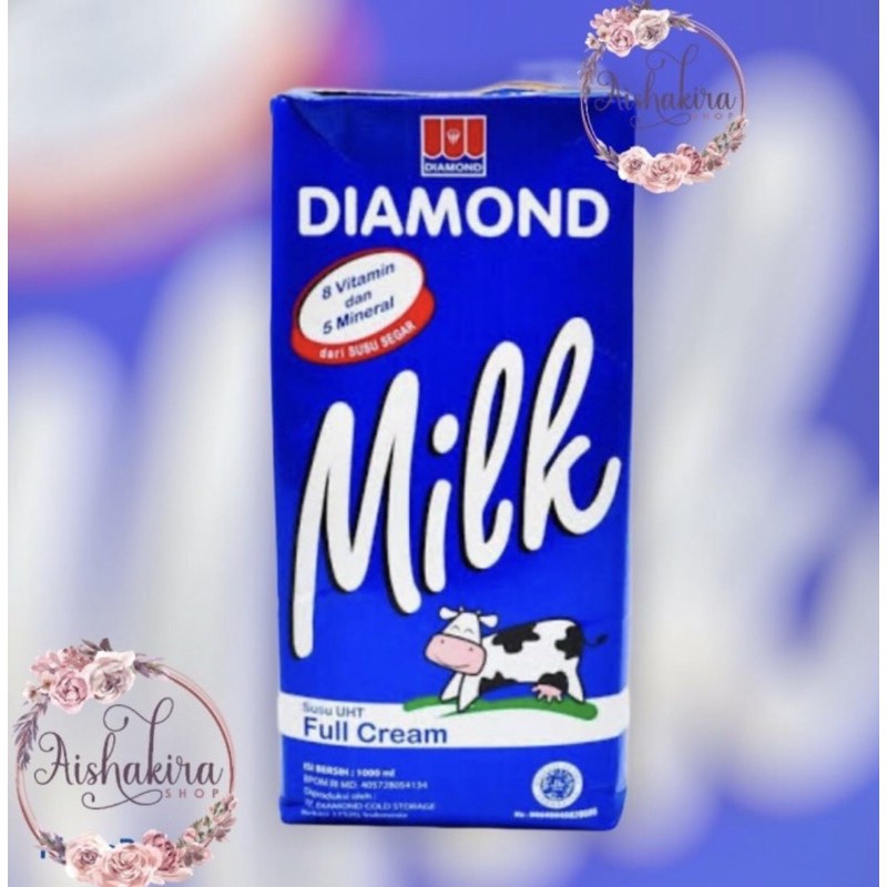 susu uht diamond full cream 1 liter