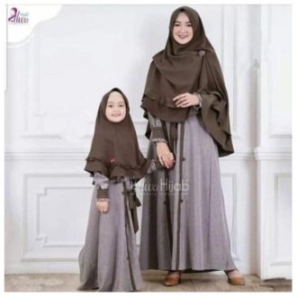 ananda syari terbaru gamis couple mom and kids baju lebaran pasangan ibu dan anak syar'i anak