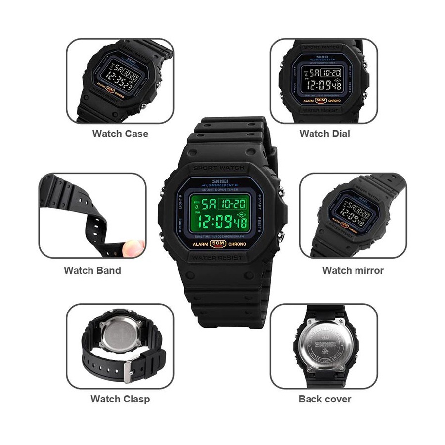 SKMEI 1628 Jam Tangan Pria Digital Water Resistant 50M Watch