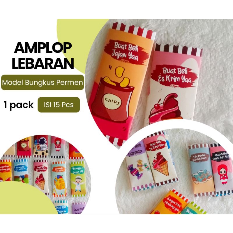 

(15pcs) Amplop Lebaran Permen/Amplop Unik Model Bungkus Permen