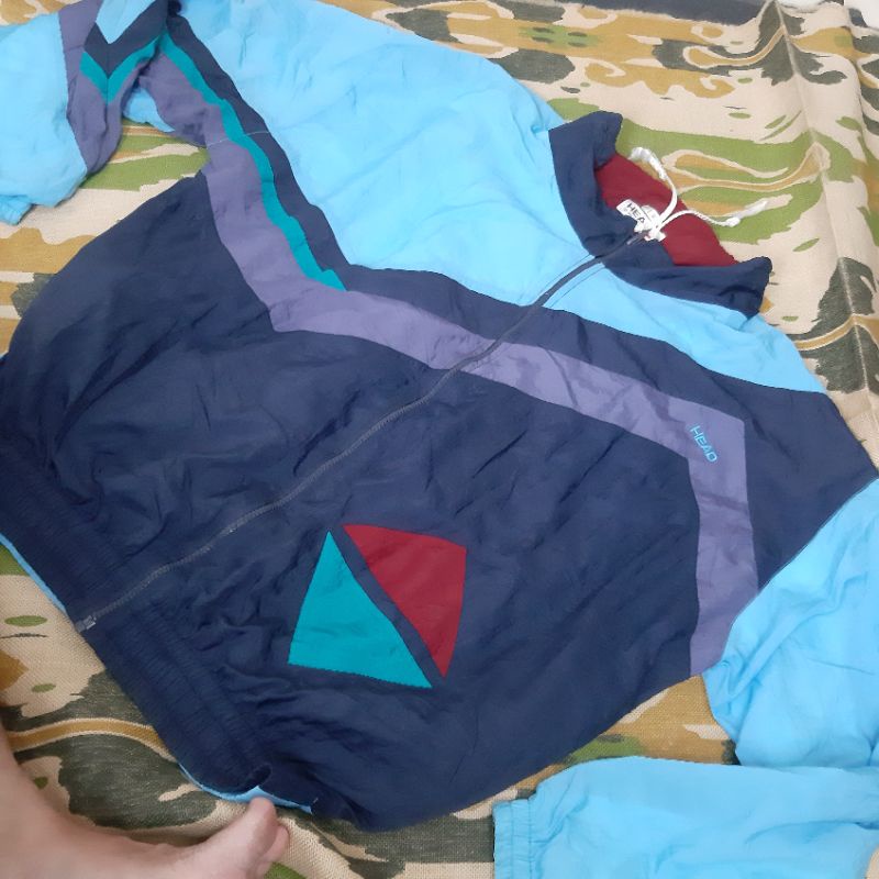 Jaket vintage head colour block