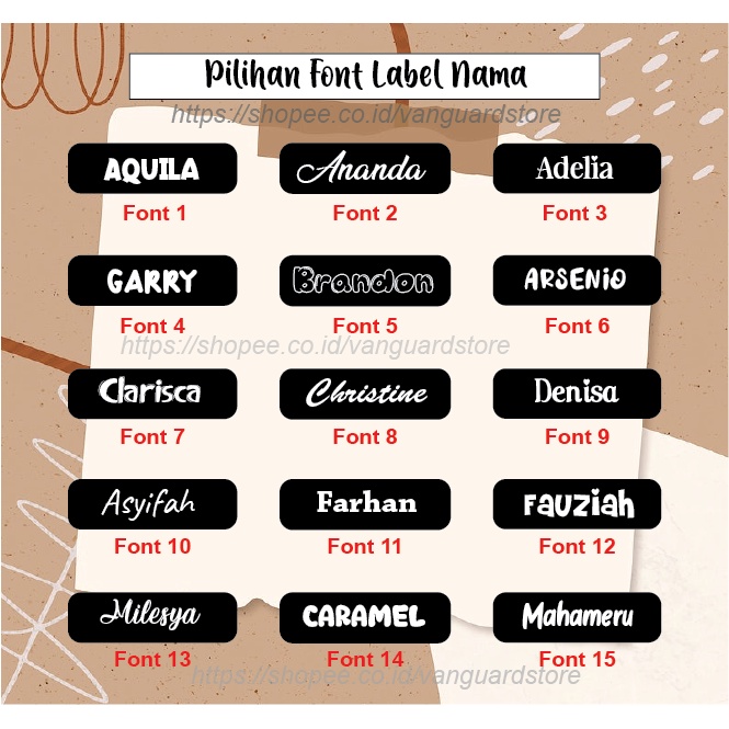 LABEL ANAK SERAGAM SEKOLAH CUSTOM NAMA STIKER KAOS SABLON SETRIKA PESANTREN NAME TAG LAUNDRY
