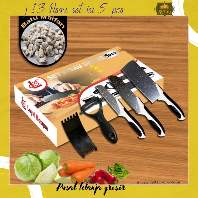 Pisau Dapur Set Isi 6 pcs Stainless Anti Lengket