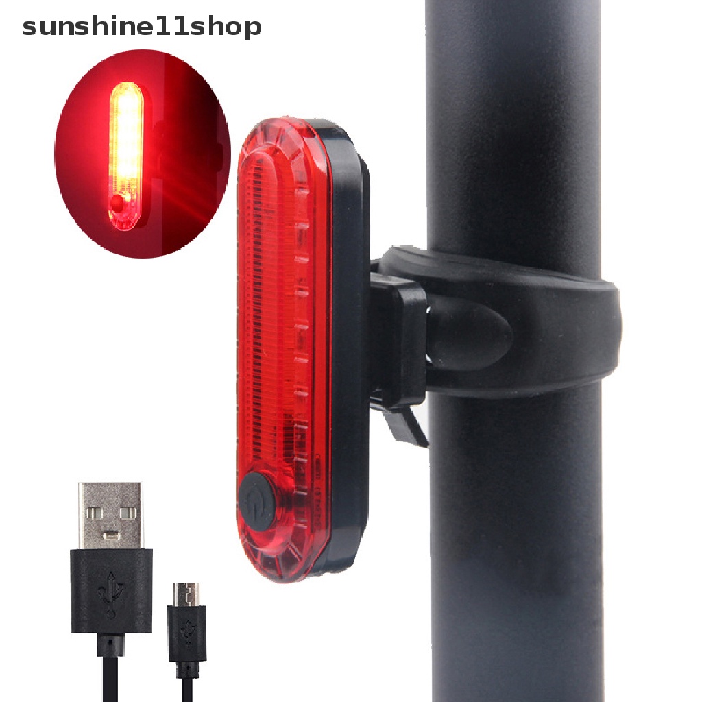 Sho Lampu Ekor Sepeda Waterproof Riding Front Rear Light LED USB Cycling Tail Lamp N