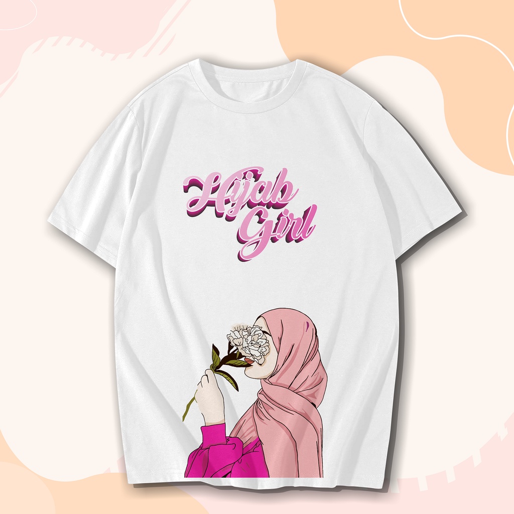 Kaos Oversize HIJAB GIRL | Oversized Tshirt pria wanita Cotton Combed 24s