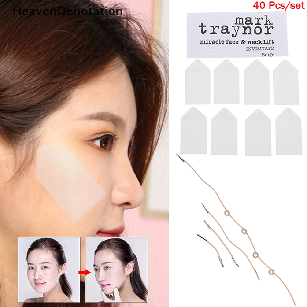 [HeavenDenotation] 40pcs Face Lifg Tape Invisible V-Line Patch Band Kit Stiker Wajah Tipis HDV