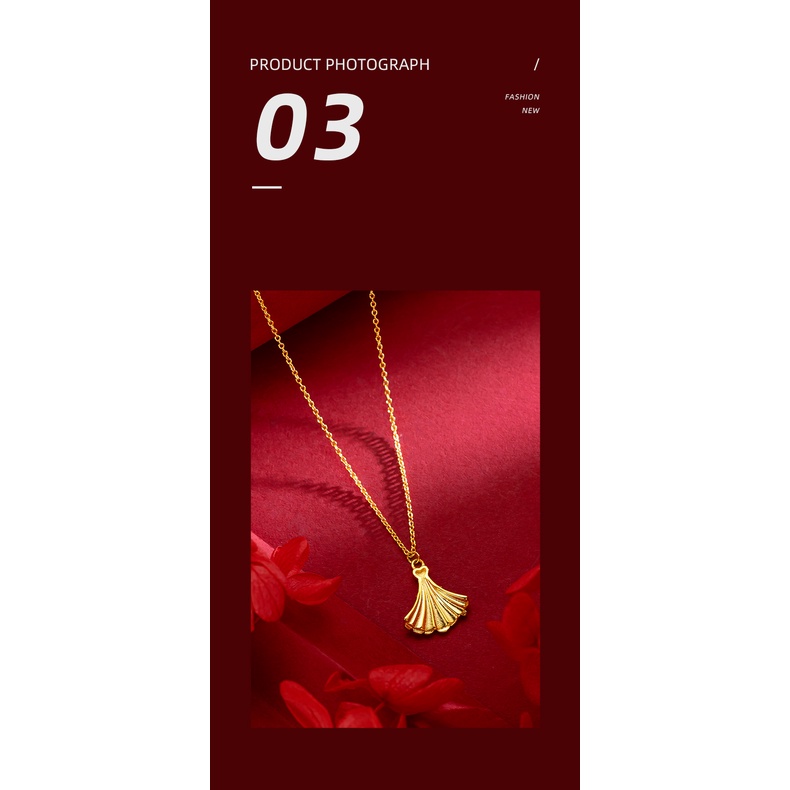 Goldkingdom Fashion Perhiasan 24 K Bangkok Aksesoris Ready Stock Rok Kecil Berlapis Emas Liontin Kalung Perempuan Ins Lucu Sederhana Klavikula Rantai