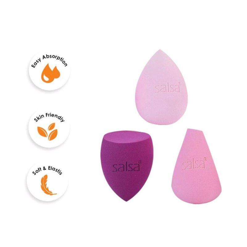 `ღ´ PHINKL `ღ´ Salsa beauty blender unik omega isi 3 macam jenis mengembang kalau kena air