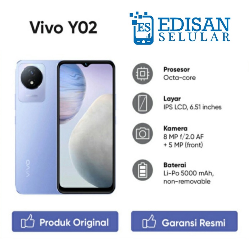 Vivo Y02 3/32 Garansi Resmi