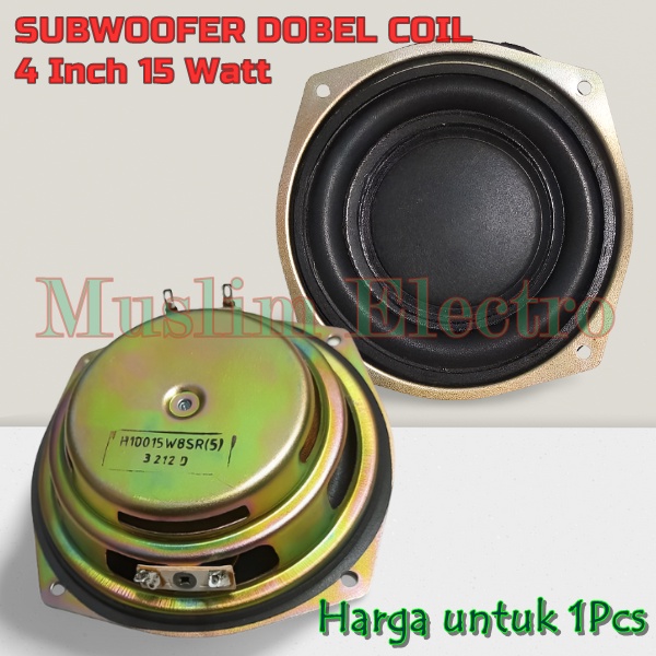 SPEAKER SUBWOOFER 4 INCH 15 WATT DOBEL COIL H10015W8SR NEODYMIUM MAGNET