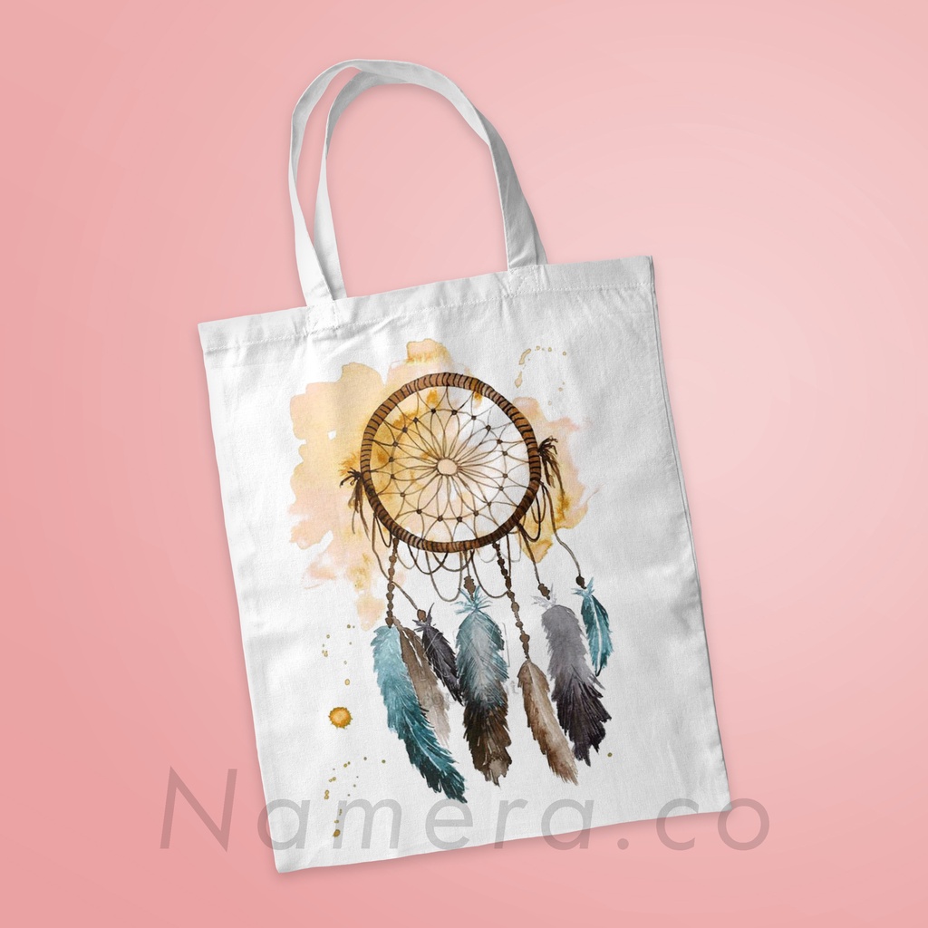 Tote Bag Resleting Fashion Tas Totebag Wanita Motif Dream Cather Korea