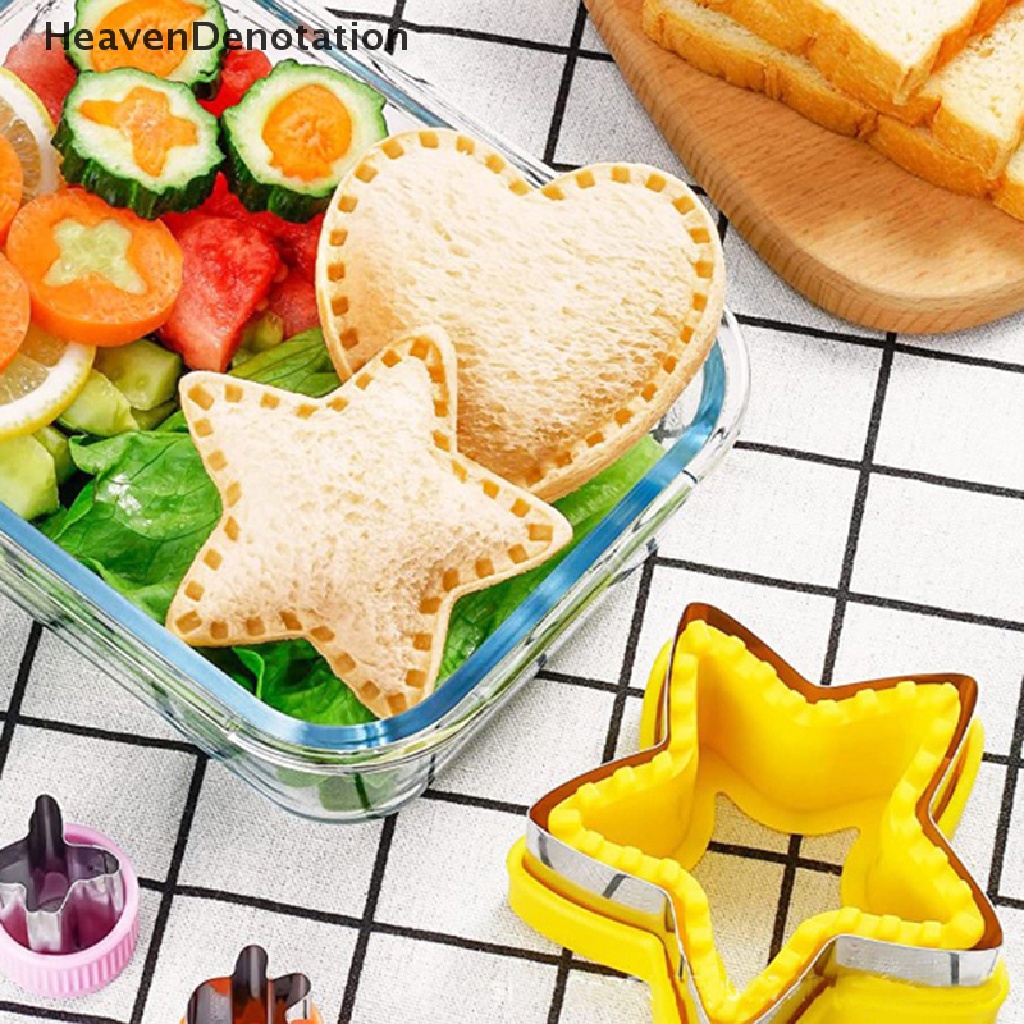 [HeavenDenotation] Set Pemotong Dan Sealer Sandwich Untuk Anak Kids DIY Cookies Mold Pemotong Makanan HDV