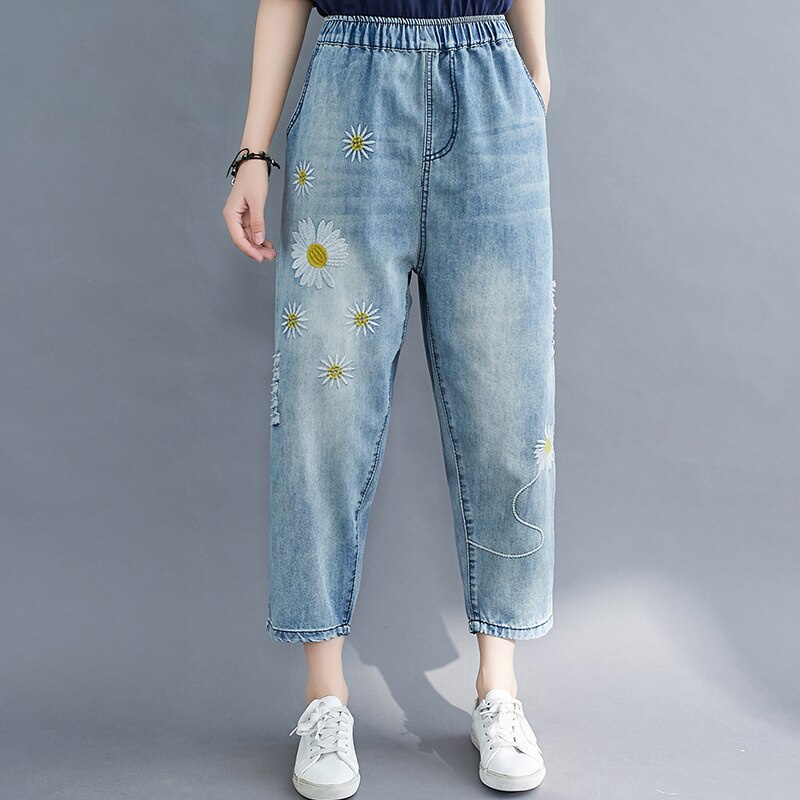 Baggy pant jeans bordir Sun Daisy jeans wash / Aylin Jeans Mekar