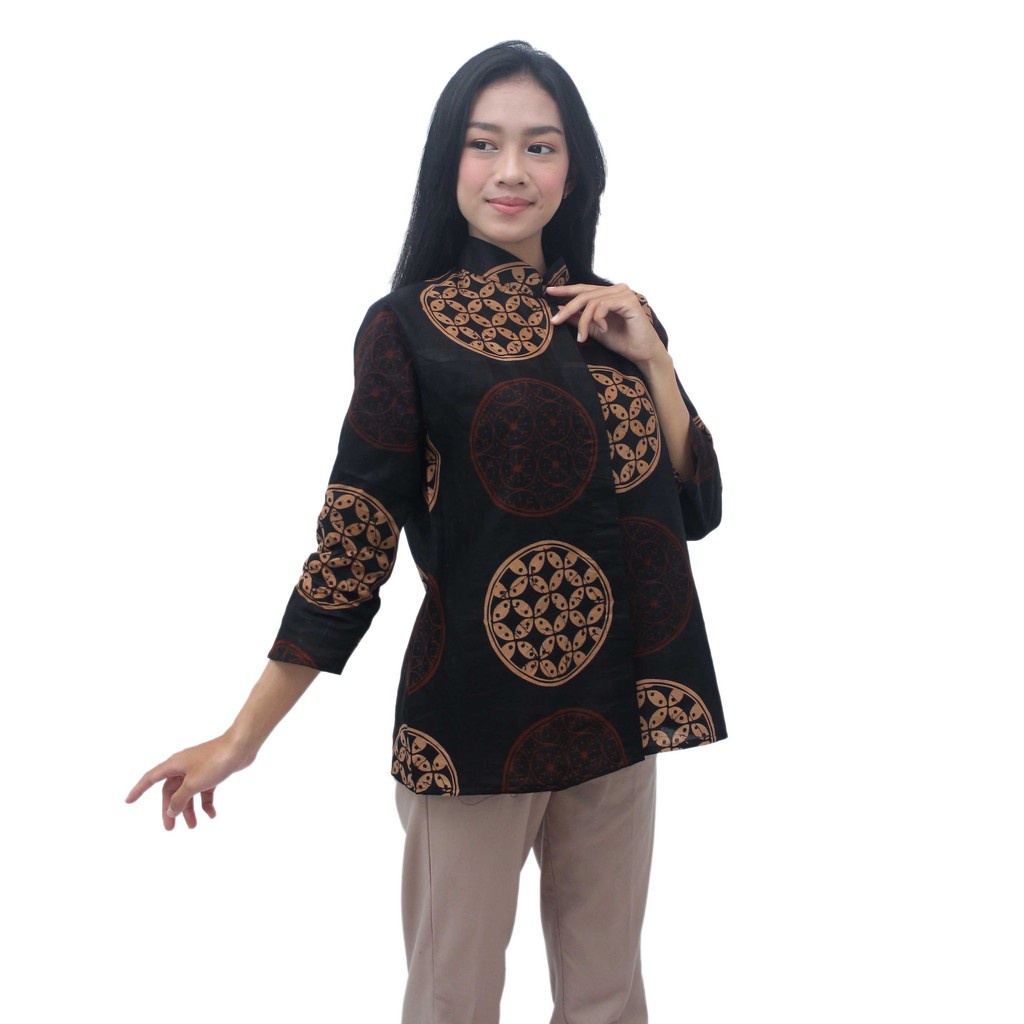 Blouse Atasan Batik Wanita Lengan Trompet 7/8- S-M-L-XL-XXL-3L-4L-5L