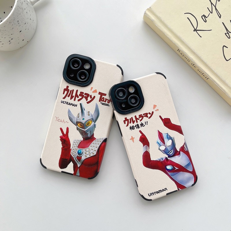 IPHONE Soft Case Perlindungan Ultraman Kartun Untuk Iphone14 13 12 11 Pro MAX Butir Vertikal Anti-drop X XR XS Max7 8 Plus