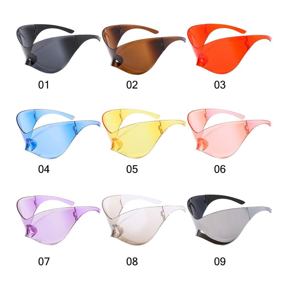 R-flower Futuristik Sunglasses Fashion Oversized Goggle Sports Sun Glasses Bungkus Sekitar