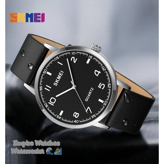 Jam Tangan Skmei 1890 Analog Strap Leather Kualitas Original Waterproof