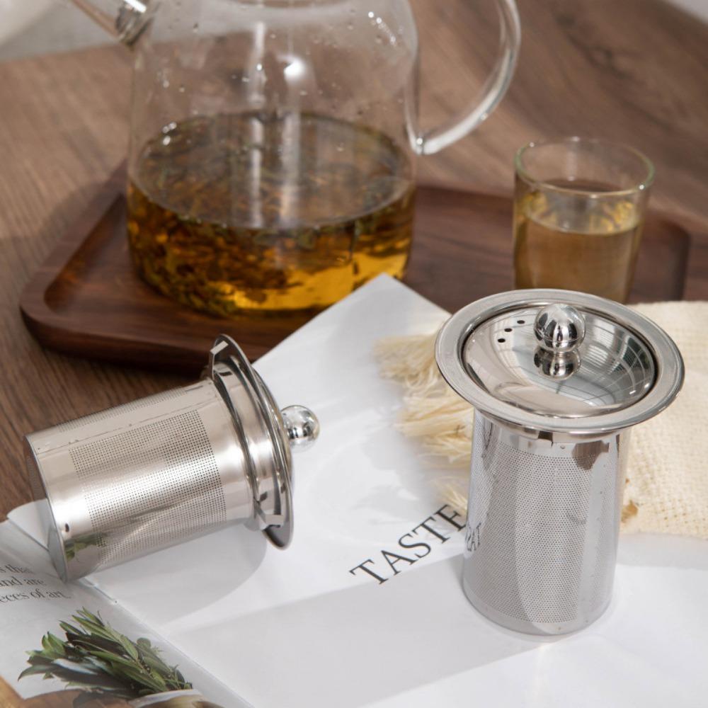 [Elegan] Saringan Teh Reusable Fine Mesh Untuk Kopi Bumbu Dengan Tutup Tea Infuser