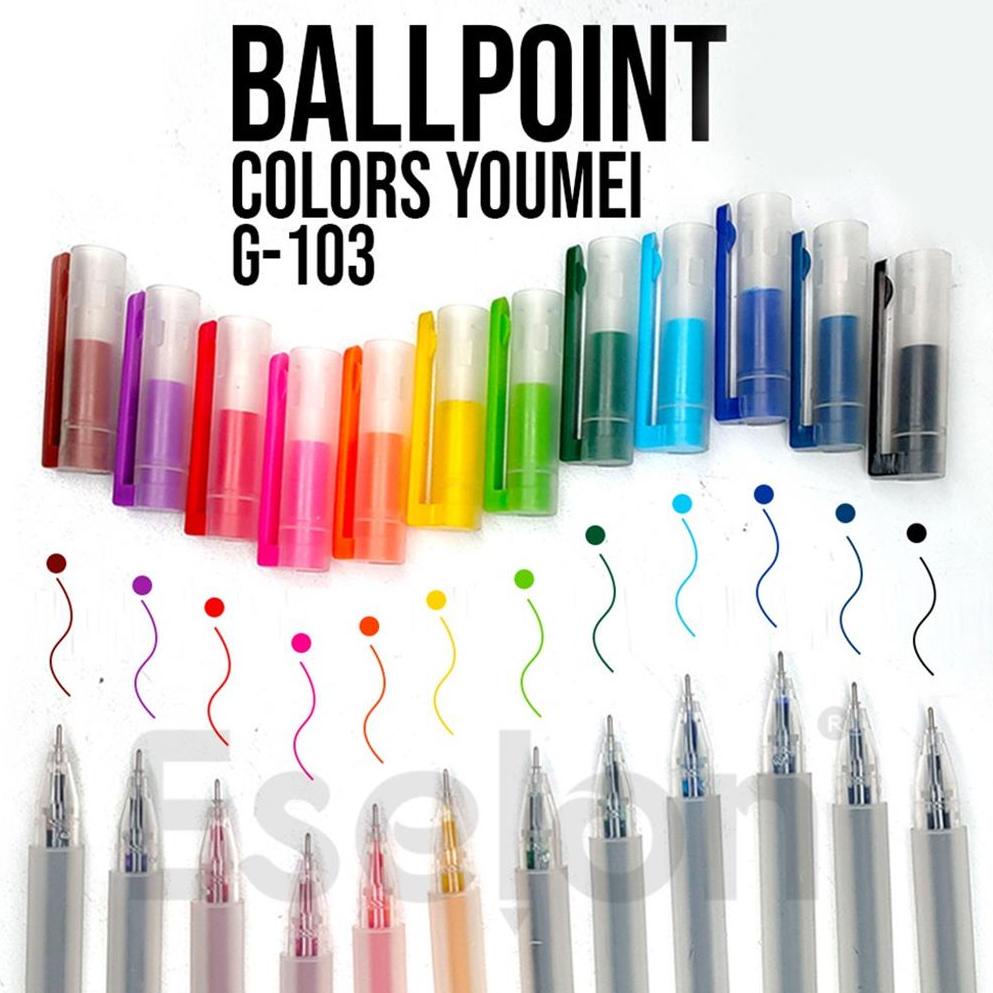 

G35 12warna pulpen gel warna warni / 12pcs pulpen gel warna warni / Pulpen Gel Youmei 12 Colors G103 TERMURAH ♡