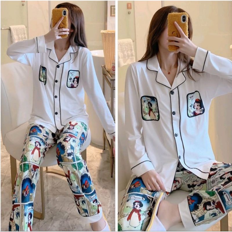 Setelan PP Kancing Import Super Premium Snow White