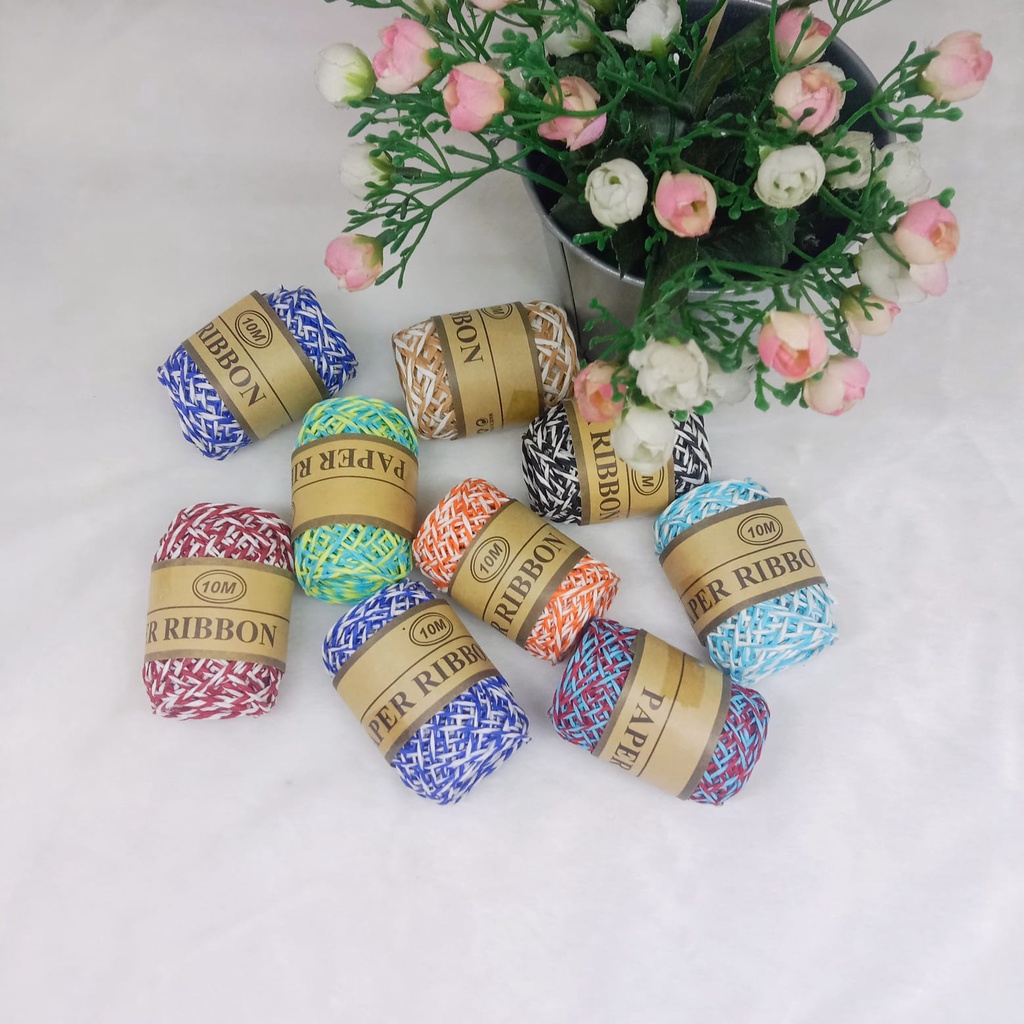 

Paper Ribbon / Kertas - Plastik Sintetis 10M Colorful Mix / Bahan Prakarya