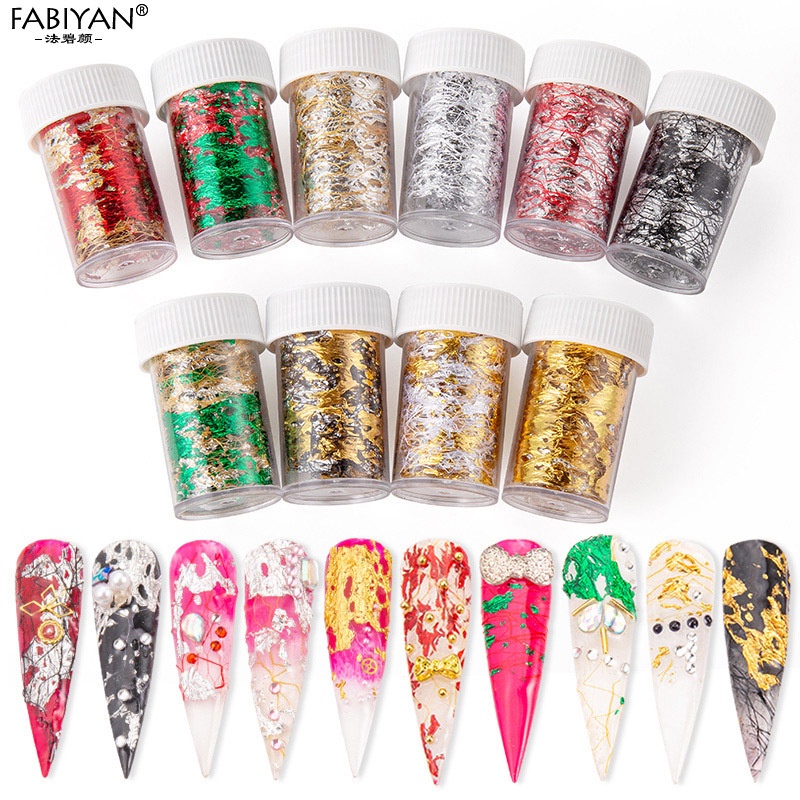 MAGEFY Nail Art Foil Emas Sally Mesh Warna Emas dan Perak Foil Timah Fragmen Mesh Fototerapi Kuku Ins Stiker Seni 0088