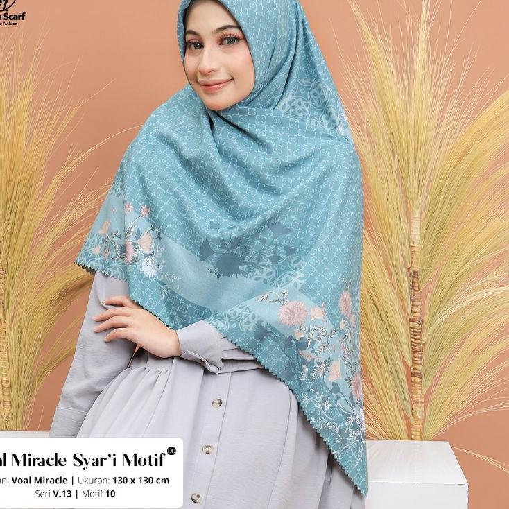 Big Promote jilbab segi empat jumbo motif ukuran 130x130 umamascarf bahan voal terbaru kerudung hija