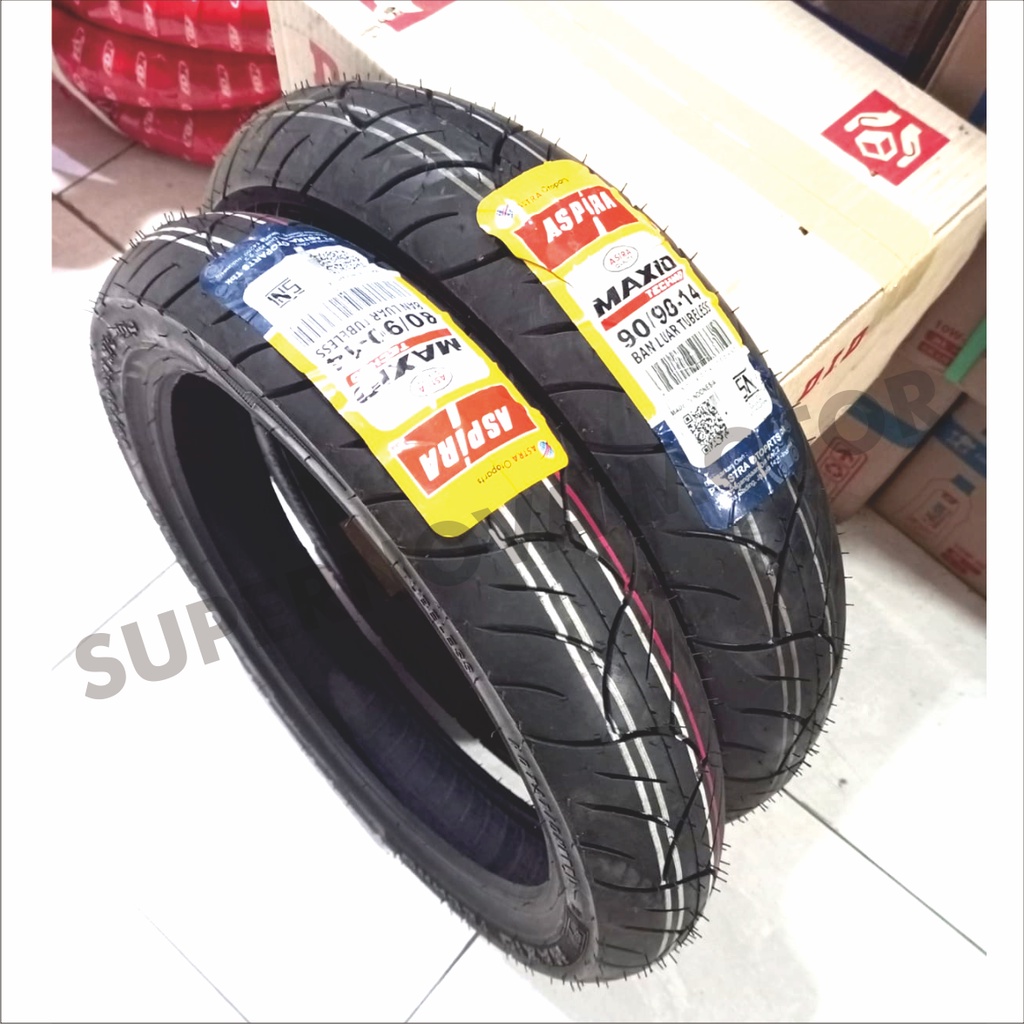 BAN LUAR ASPIRA 80/90-14 90/90-14 TYPE MAXIO TECHNO TUBELESS
