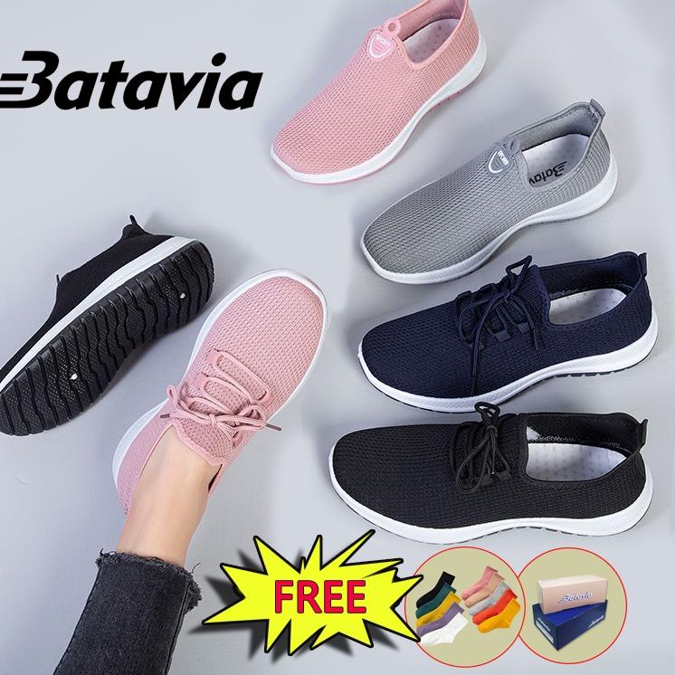 Recomended Batavia 2023 baru sepatu impor wanita  rajut  premium bernapas olahraga bebas biaya kirim