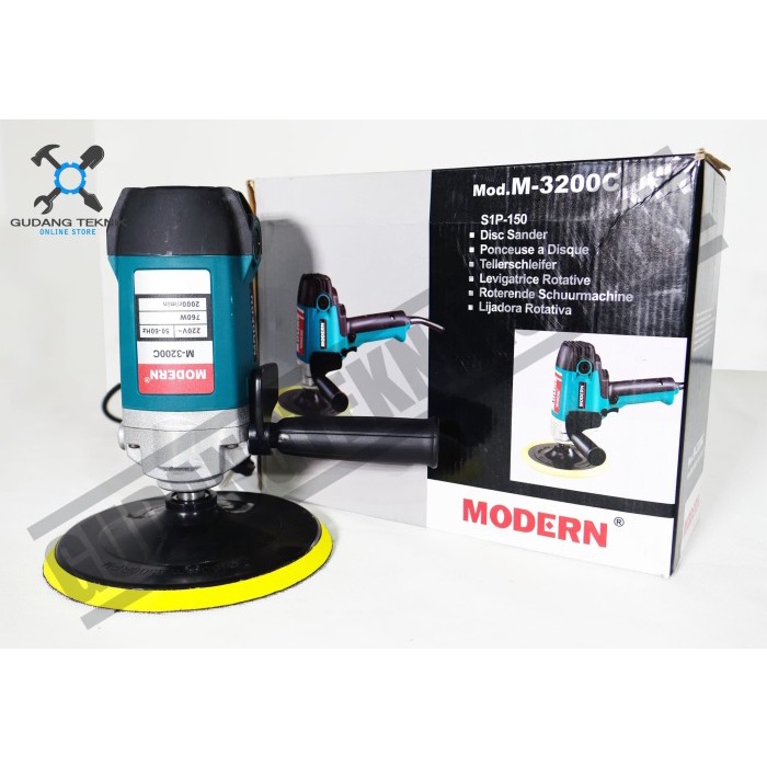 Mesin Poles Body Kendaraan Listrik 7&quot; 760 Watt M3200C MODERN / Disc Sander Mesin Polisher Mobil 760W 7 Inch M 3200C MODERN