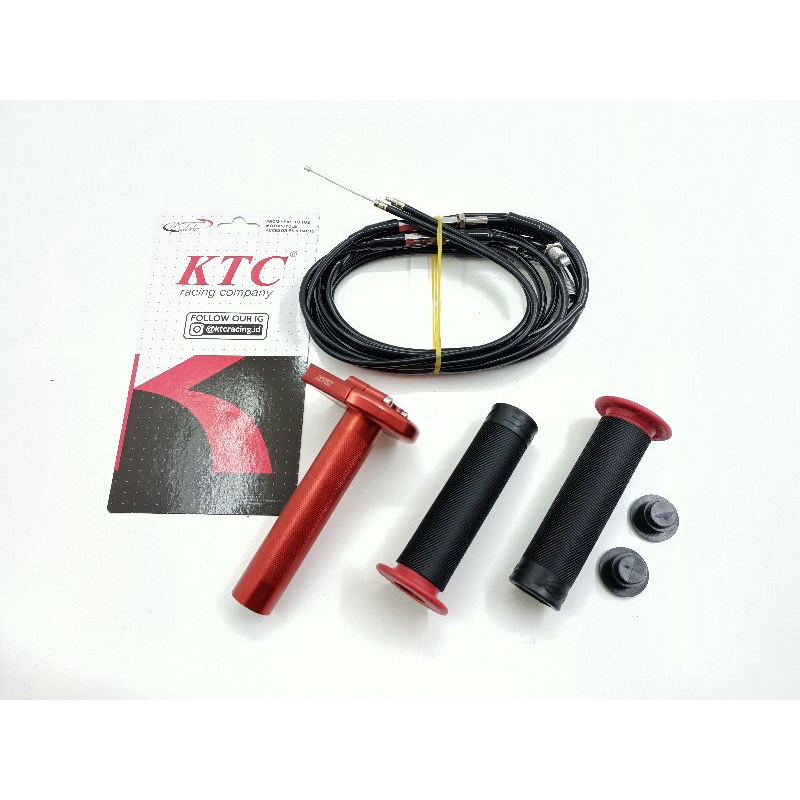 GAS SPONTAN KTC RACING 2 KABEL UNIVERSAL FREE GRIP BULU