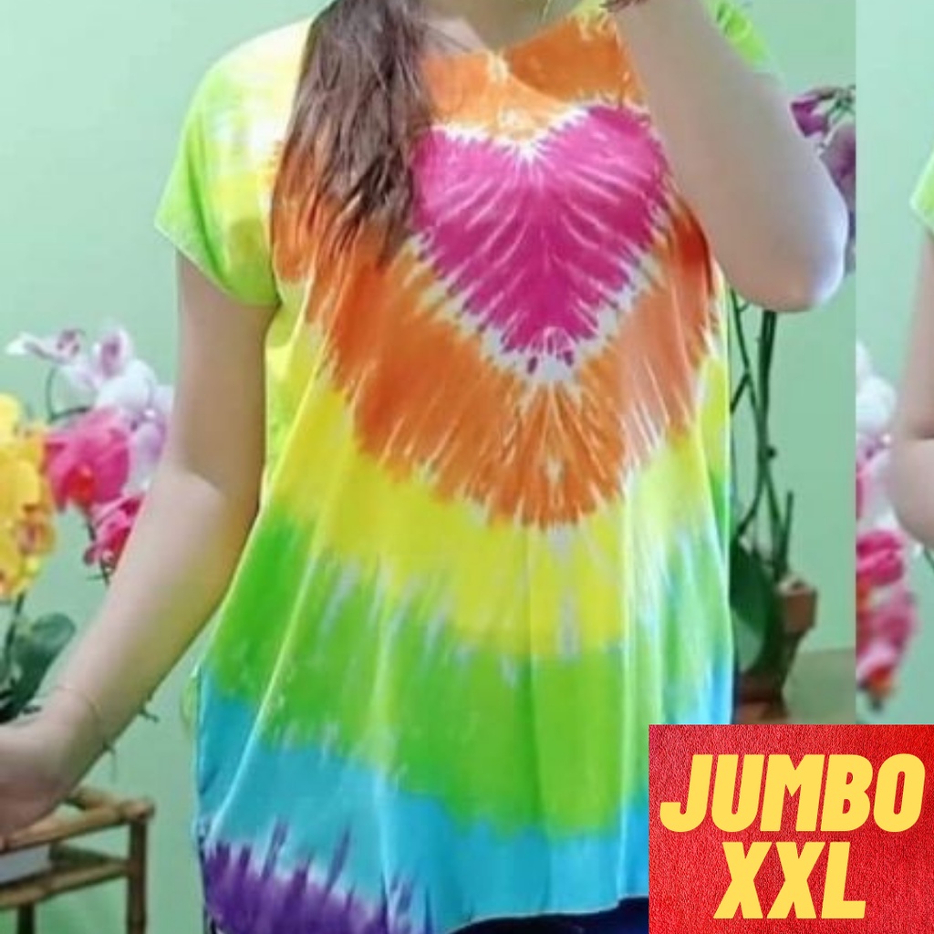 Baju Bali Wanita Motif Pelangi Oversize Jumbo XXL LD 120cm