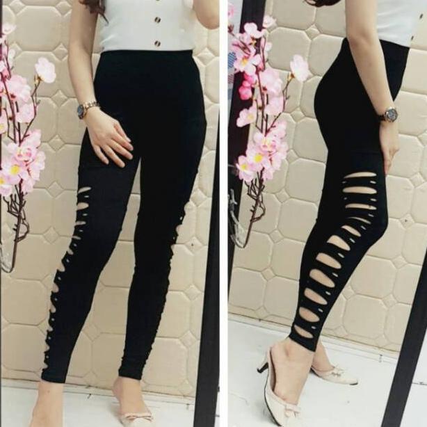 Paling Diminati Celana Legging Sobek Samg / Legging Wanita Dewasa / Legging Sobek banyak
