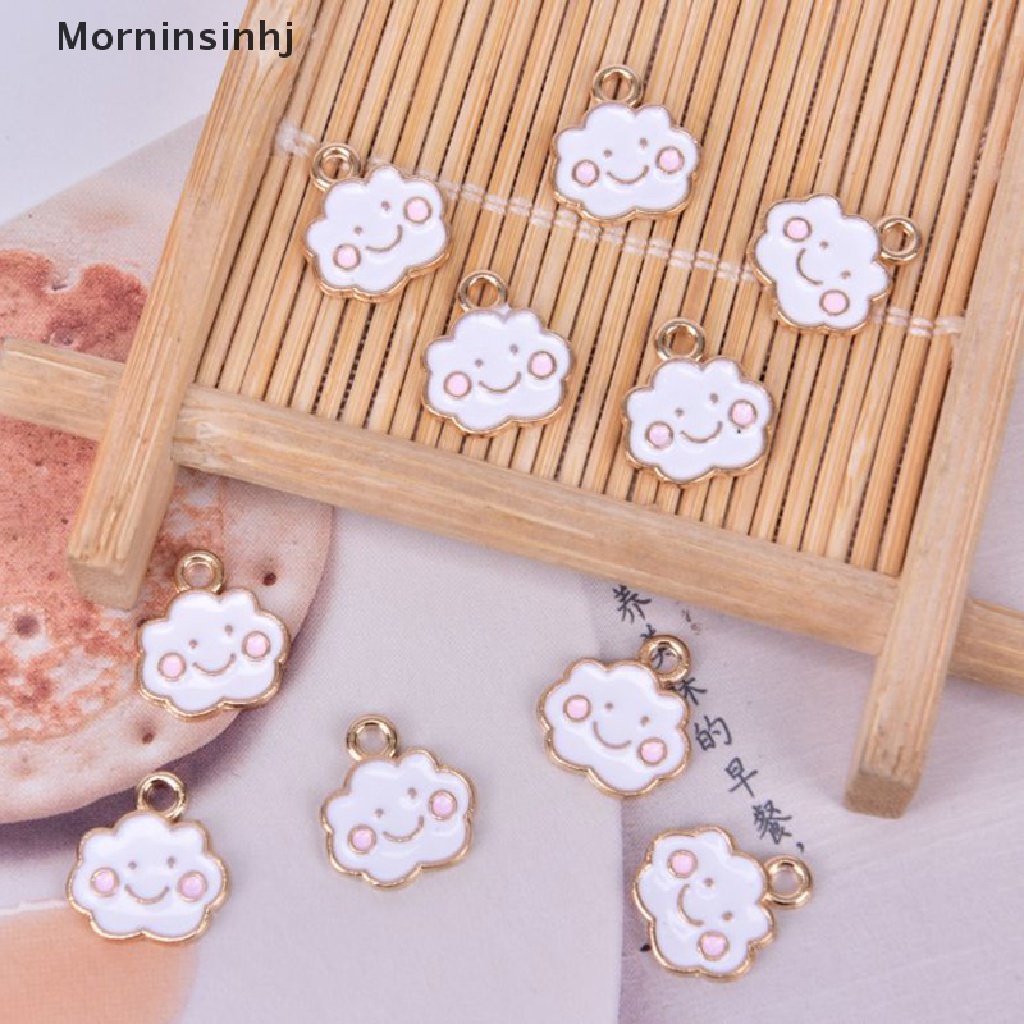 Mornin 10pcs/Set Enamel Alloy Awan Ch Liontin Temuan Perhiasan DIY Membuat Craft id